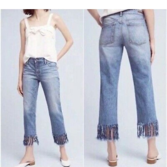 Pilcro and the Letterpress Denim - Anthro pilcro jeans with fringe 24petite
